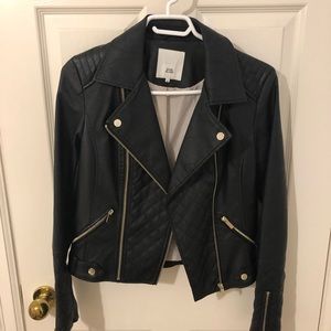 Women's Black Quilted Leather Jacket